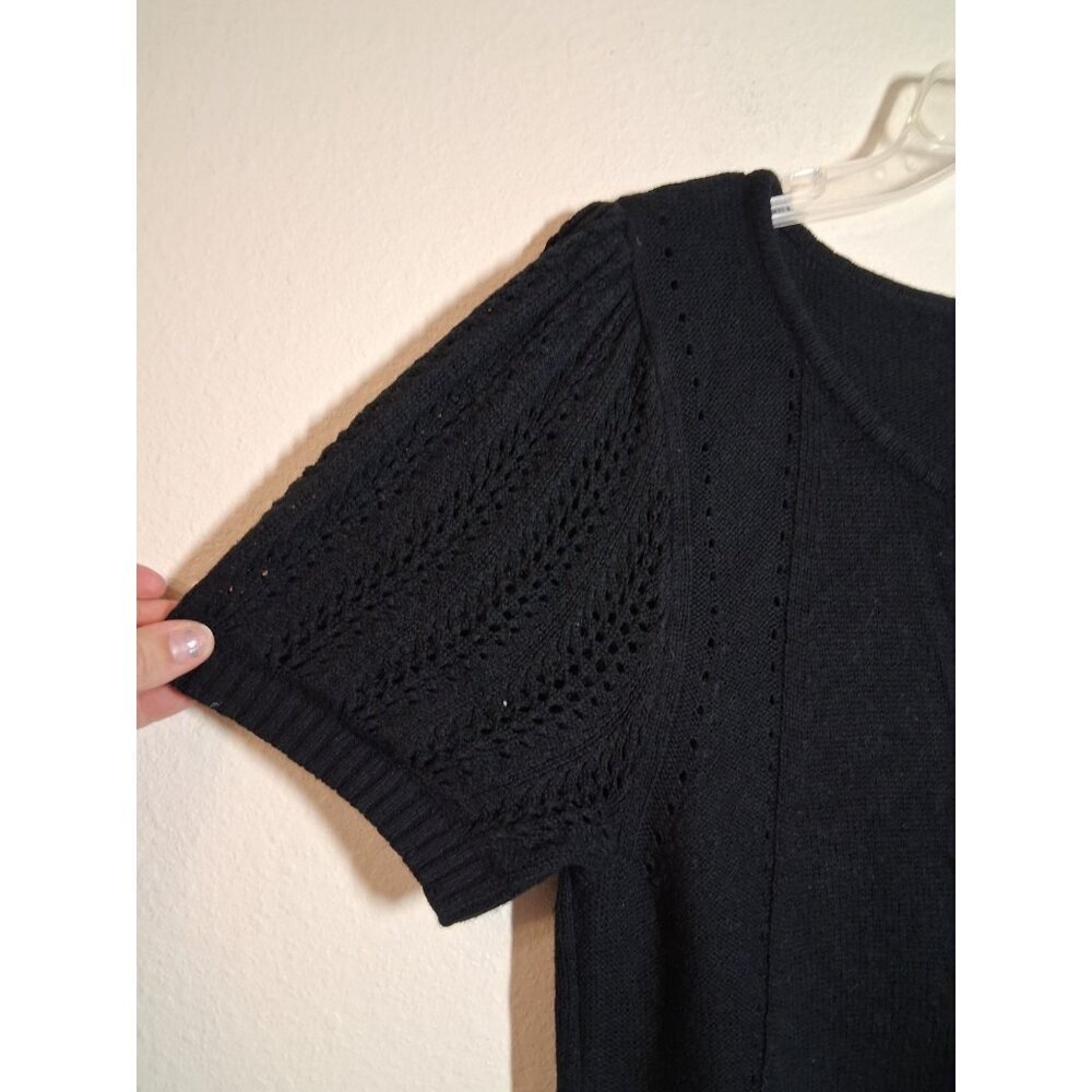 Mossimo Knit Sweater Dress Short Sleeve Business Casual Y2K Black Size Medium - Picture 5 of 7